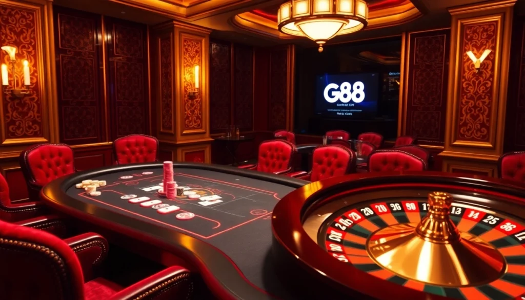 Experience the thrill of go 88 vip in a luxurious casino setting with vibrant games and high-stakes tables.