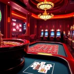 LUCK8 engaging players at a luxurious online casino with vibrant gambling elements.