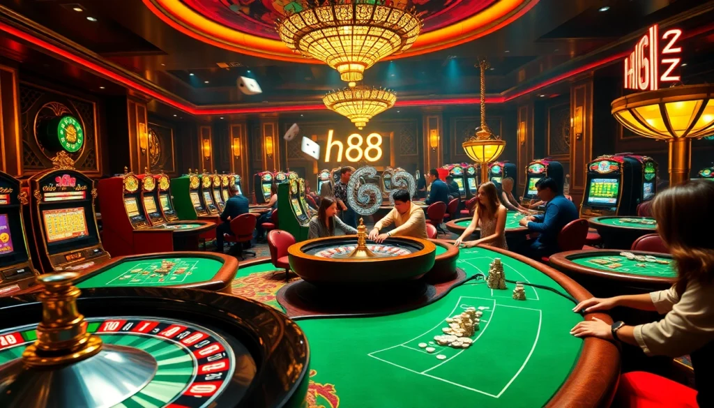Experience the thrill of high-stakes gaming at HZ 88 Casino, from poker chips to thrilling roulette games.