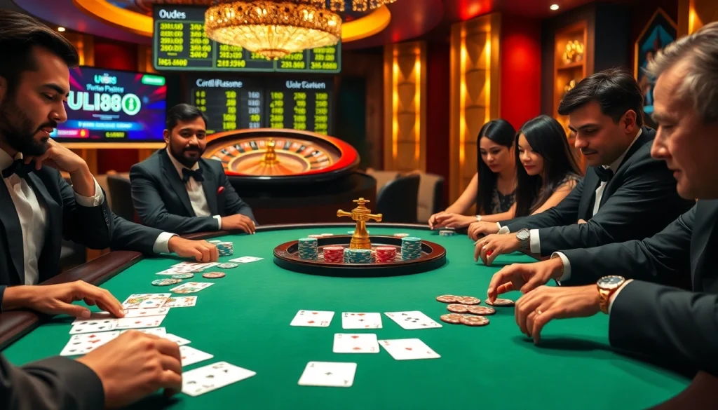 Experience excitement at UU88 poker table with vibrant cards and chips.