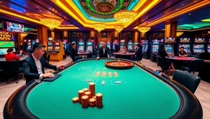 Intense gambling action at https://1haywin.us.com/ with players at a luxurious poker table.