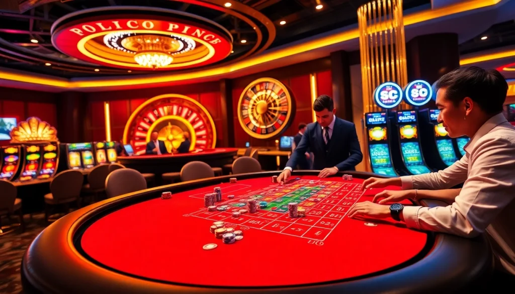 Experience the thrill of go88 live gaming with players at a vibrant casino table.