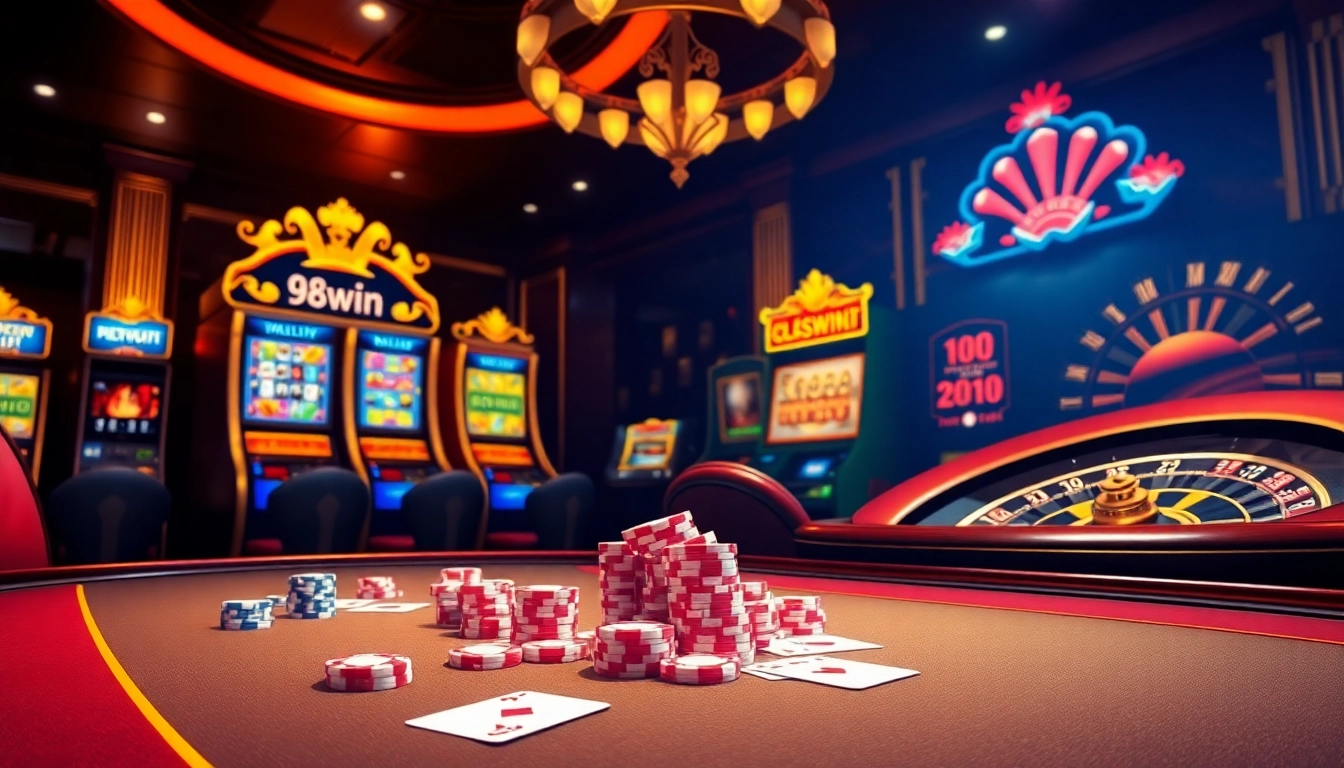 Experience the thrill of 98win with dynamic casino games featuring vibrant tables and exciting action.