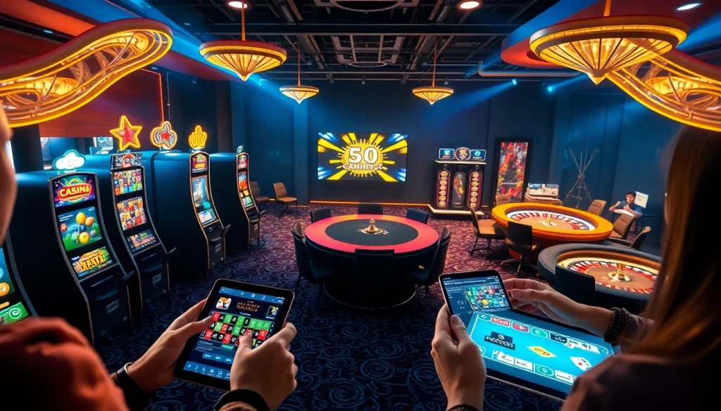 Exciting online casino gaming scene at 55WW featuring slots, table games, and live dealers.