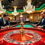 Engaging roulette table scene with TPJ branding, capturing the excitement of high-stakes gambling.