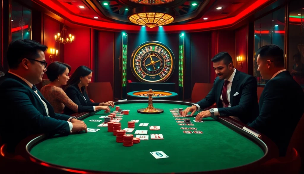 Experience the excitement of af88 with vivid poker gameplay in a vibrant casino setting.