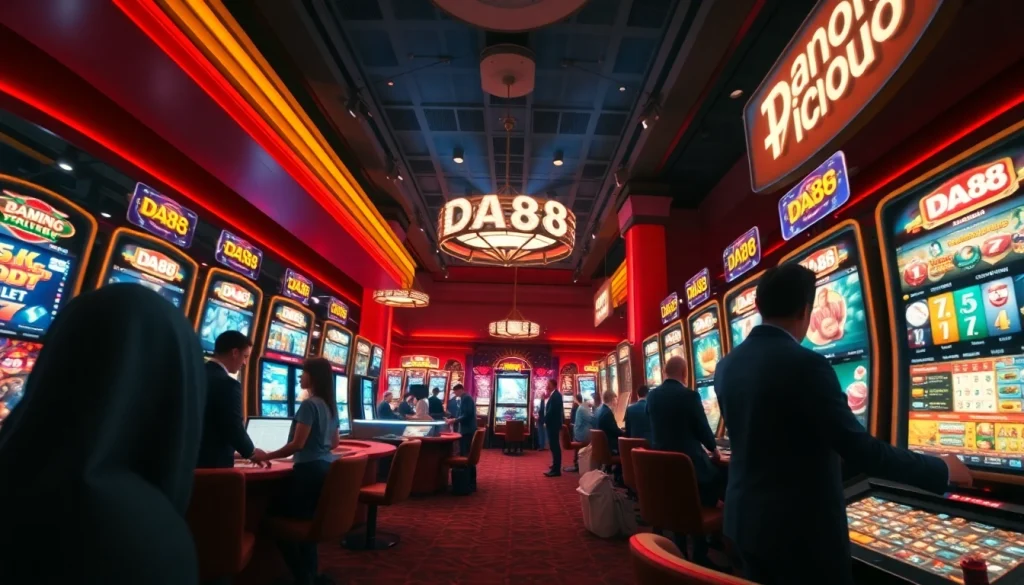 Exciting DA88 online gaming scene showcasing vibrant casino action