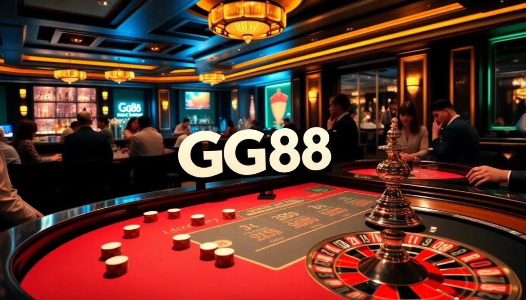 Experience the excitement of GG88 with vibrant casino tables and enthusiastic players.