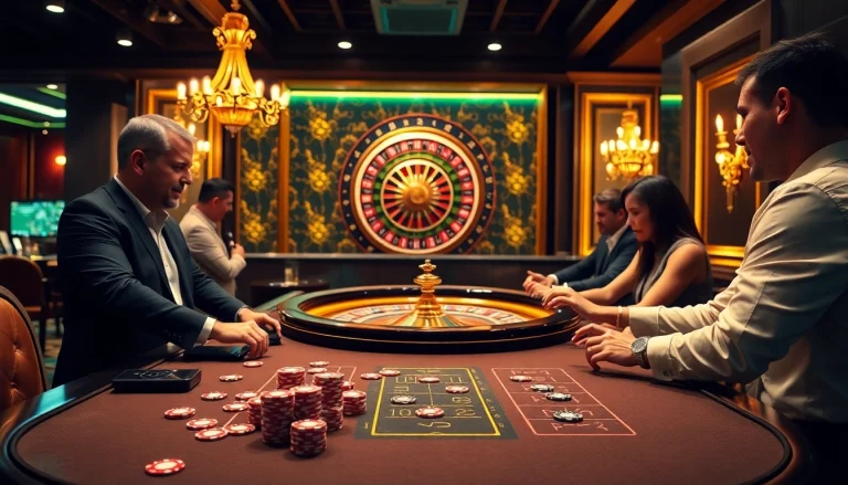 Experience thrilling gaming action at VIN88 with poker chips and roulette wheel excitement.