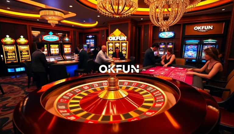 Experience the thrilling atmosphere of gambling at https://okfun.social/ with spinning roulette wheels and intense poker games.