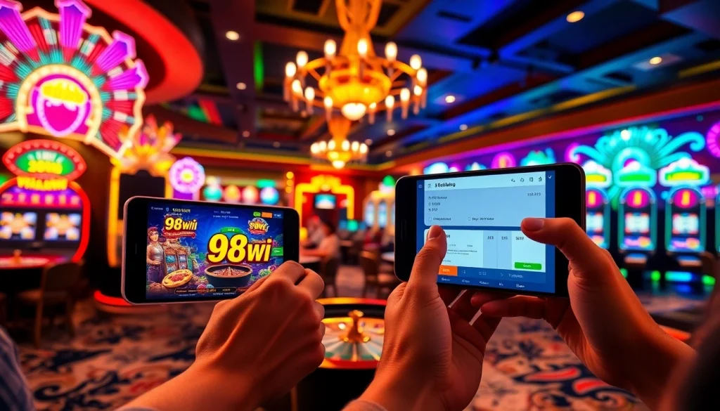 Experience thrilling gameplay with app 98win featured in an elegant casino environment.