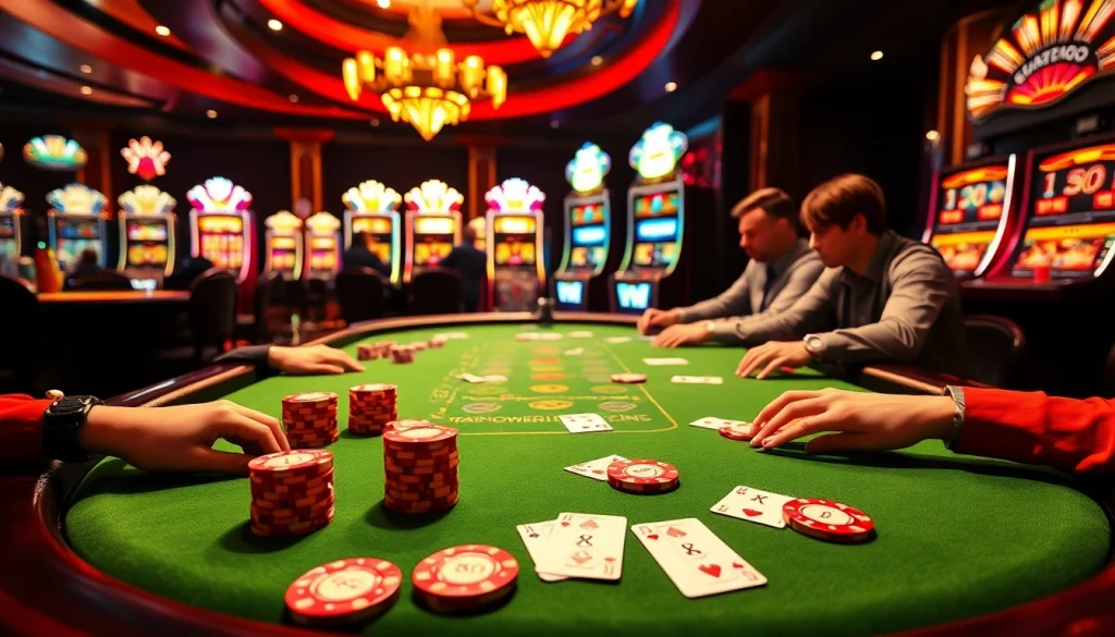 Players at a luxurious poker table enjoying a thrilling game experience at 88i.
