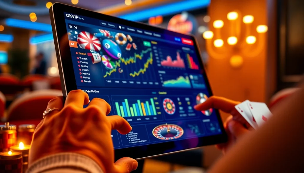 Discover OKVIP's dynamic online betting interface showcasing engaging casino games and live sports at okvipwin.live.