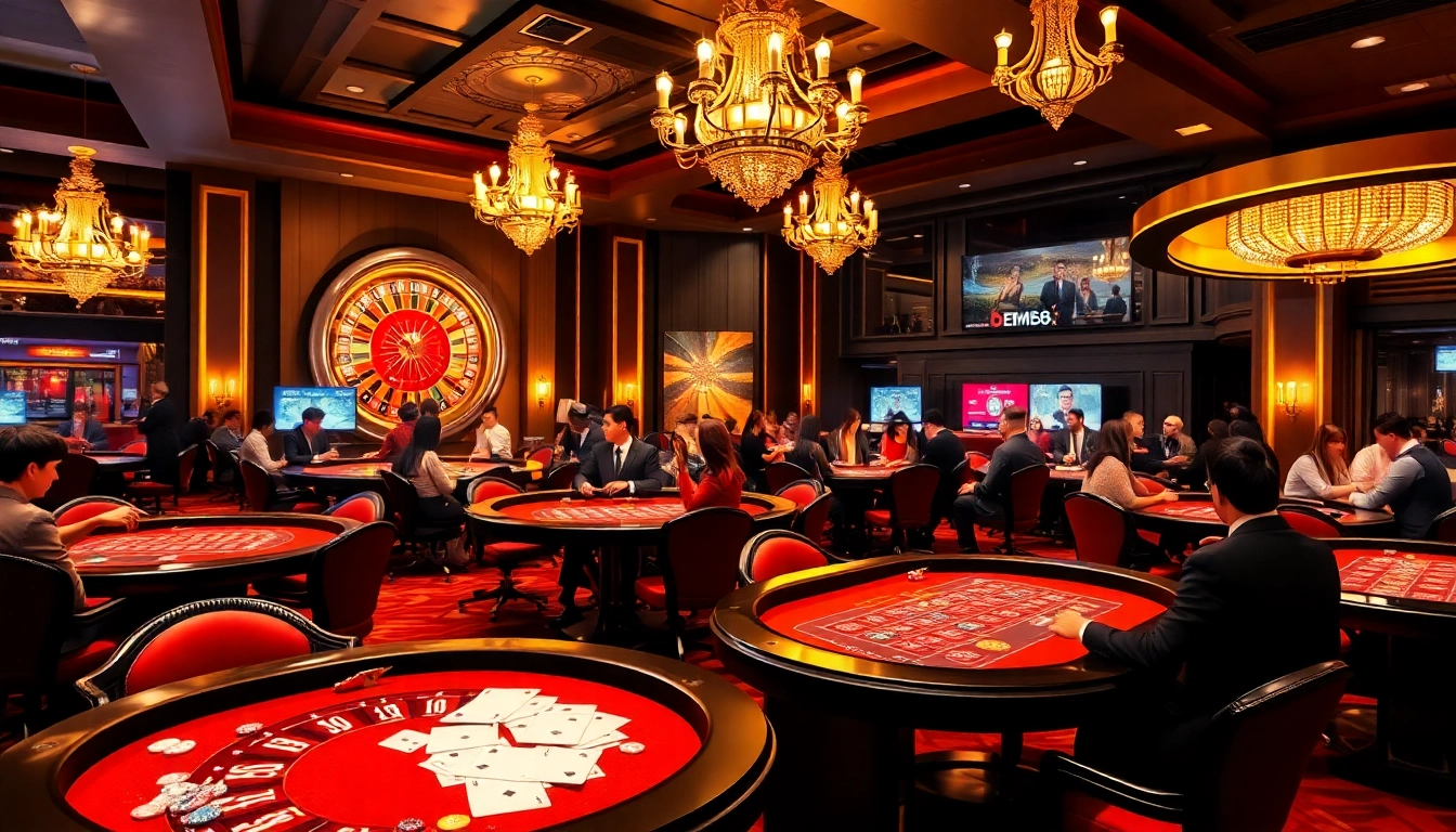 Experience thrilling gameplay at bem88 casino with vibrant tables and excited players.