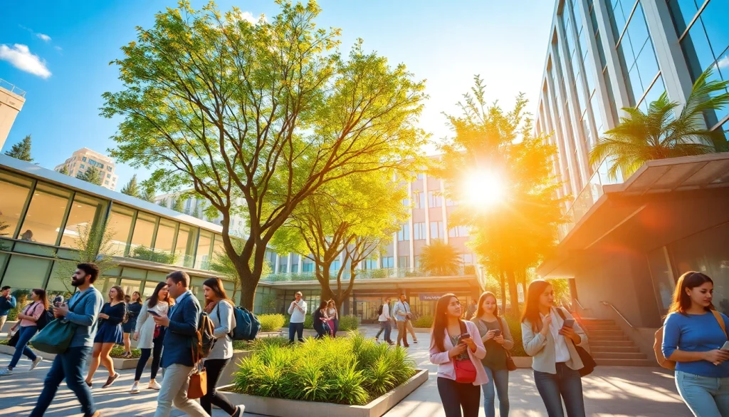 Nisantasi University apply: Students collaborating in a vibrant campus environment showcasing modern education.