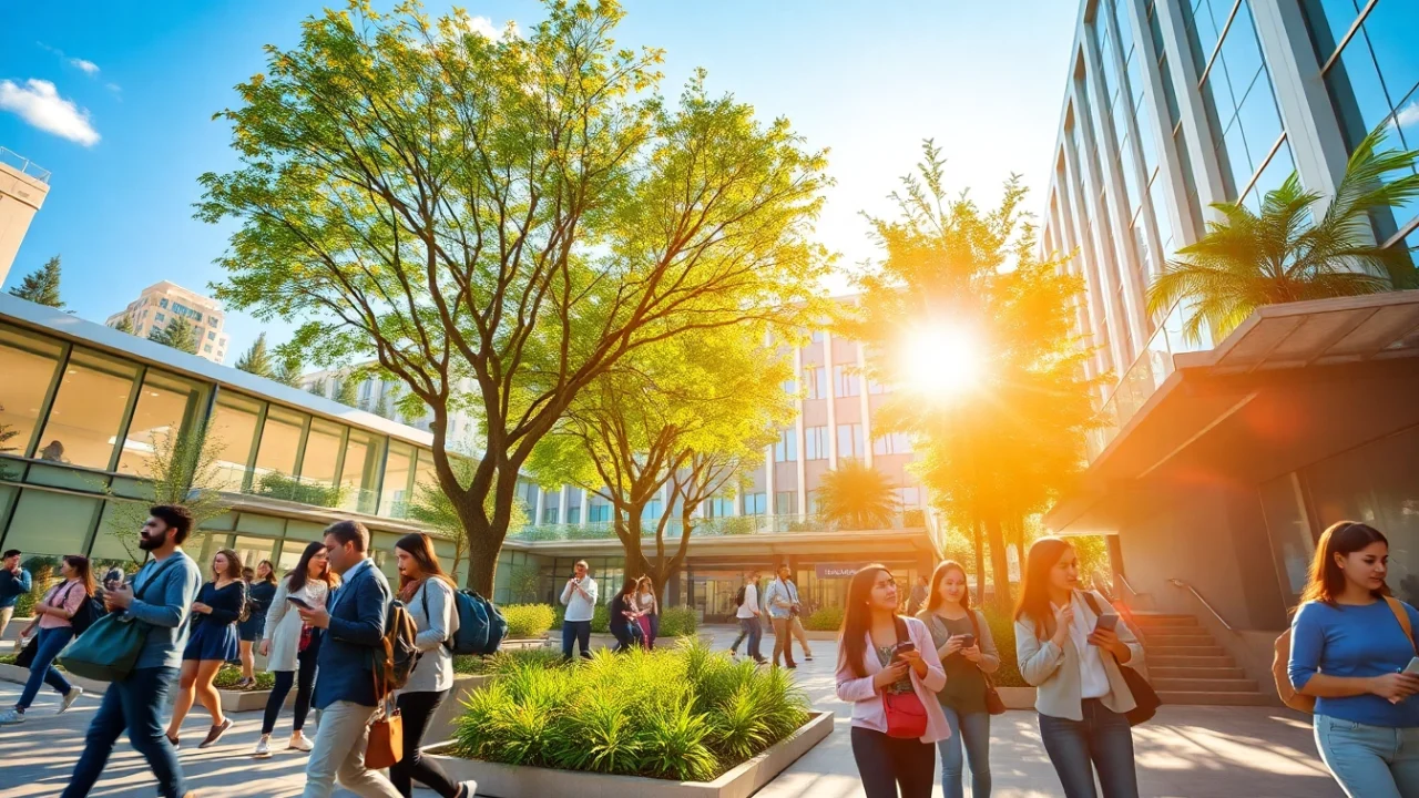 Nisantasi University apply: Students collaborating in a vibrant campus environment showcasing modern education.