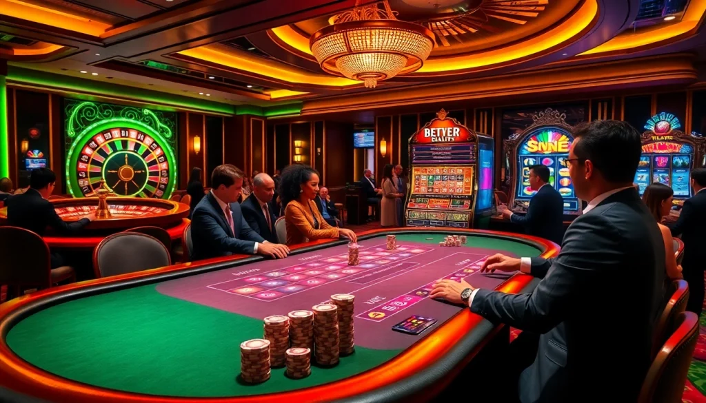 S8 gaming excitement at a luxurious casino poker table with vibrant colors and high stakes.