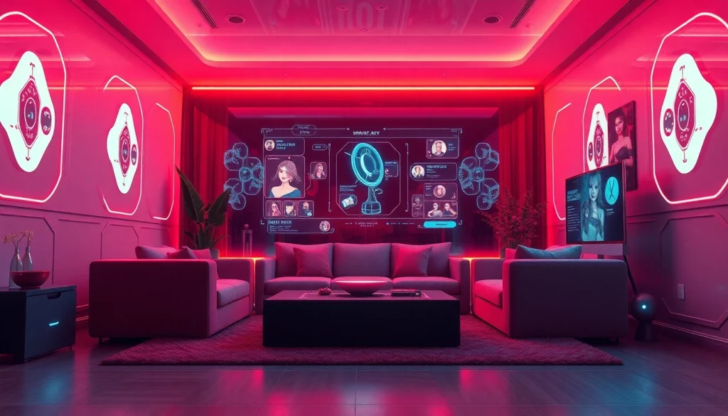 NSFW AI roleplay setting showcasing intimate digital interactions in a cozy room.