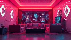 NSFW AI roleplay setting showcasing intimate digital interactions in a cozy room.