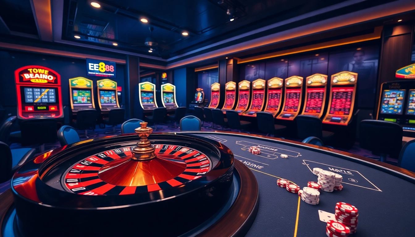 EE88 offers an exciting online casino experience with professional gaming tables and vibrant slots.