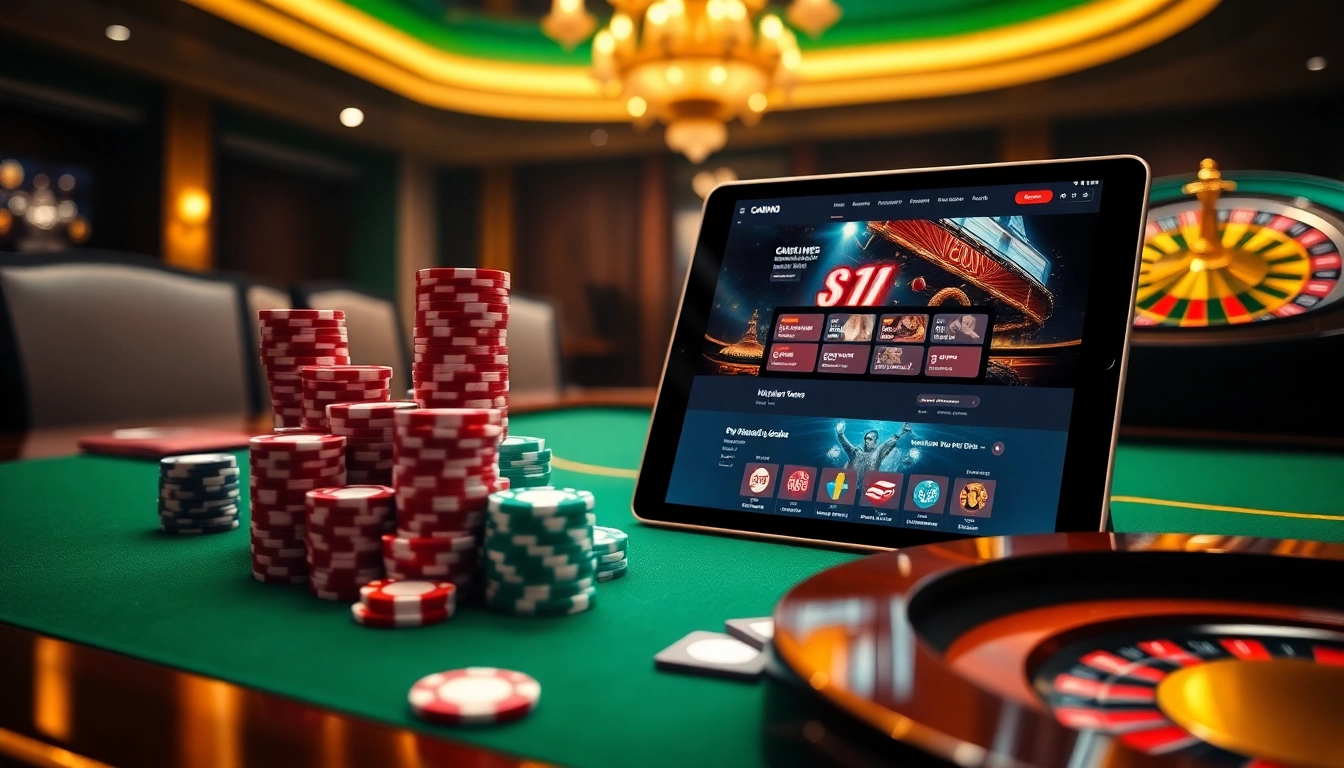 Experience high-stakes gaming at https://s8esra.com/ with vibrant cards, roulette wheel, and poker chips.