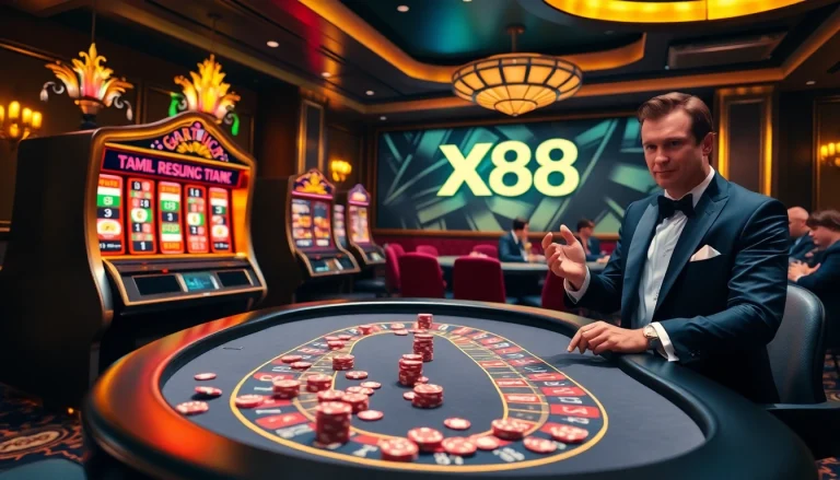 Experience thrilling online gambling with X88's interactive slots and poker tables.