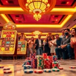 Players spinning the Lucky 88 slot machine for a chance to win big in a vibrant casino.