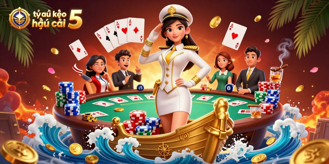 Engage with tỷ lệ kèo nhà cái 5 through a vibrant scene of casino excitement and strategy.