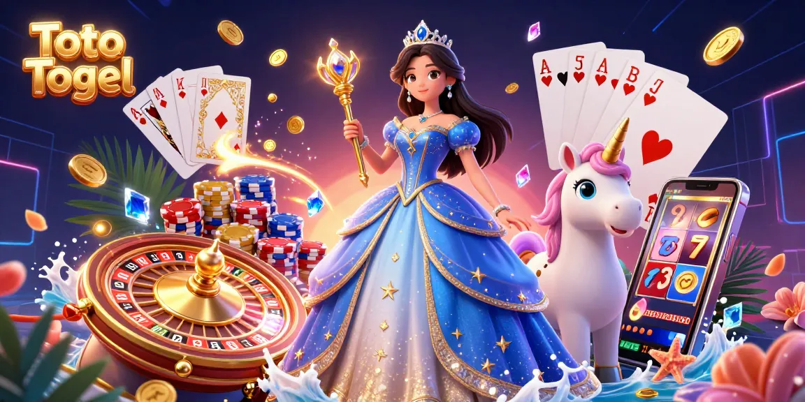 Experience the thrill of Toto Togel with this dynamic 3D illustration featuring casino elements and vibrant visuals.